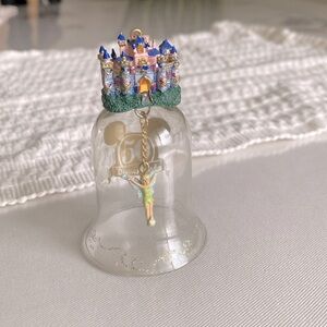 Disneyland’s 50th Anniversary Tinkerbell glass bell with castle collectible